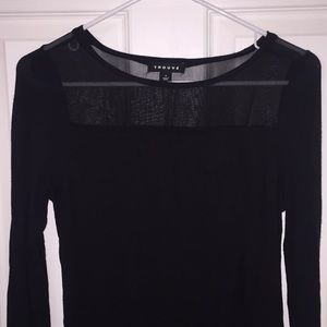 Trouvé Long-Sleeve Top with Mesh Detailing